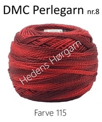 DMC Perlegarn nr. 8 farve 115 bordeaux multi